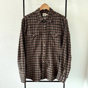 Flannel Western Bone-Button Down Shirt